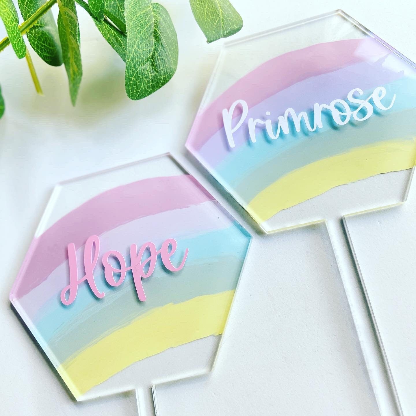 Personalised Hexagon Rainbow Cake Topper