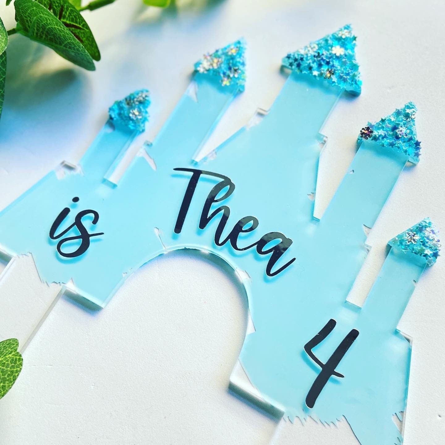 Personalised Castle Acrylic Cake Topper