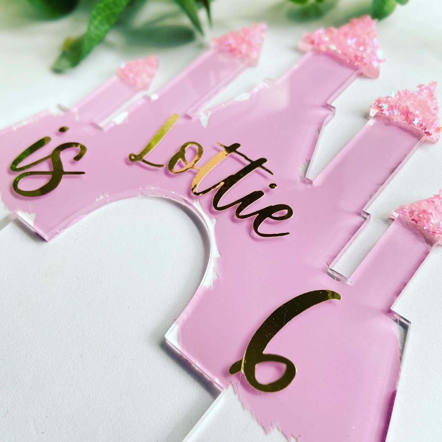 Personalised Castle Acrylic Cake Topper