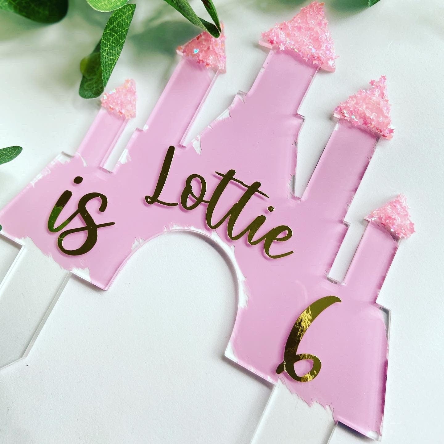 Personalised Castle Acrylic Cake Topper