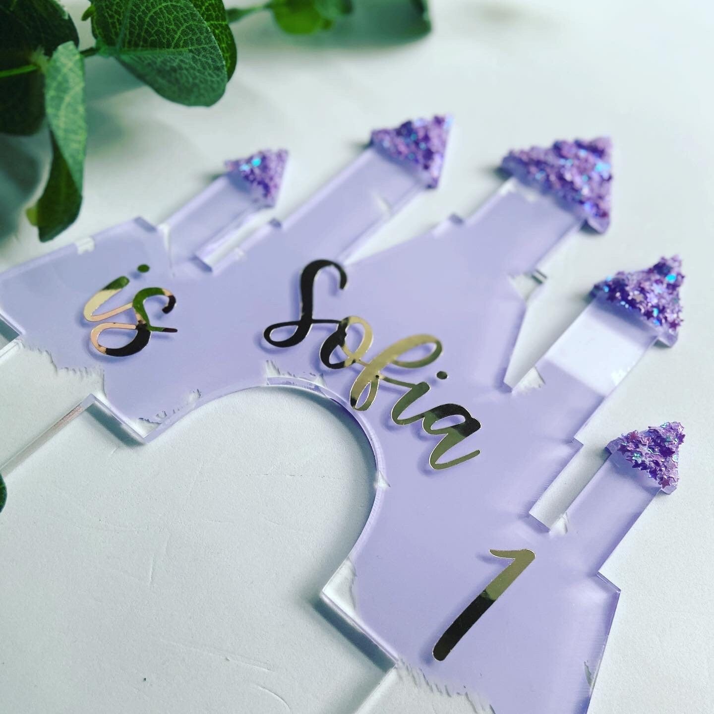 Personalised Castle Acrylic Cake Topper