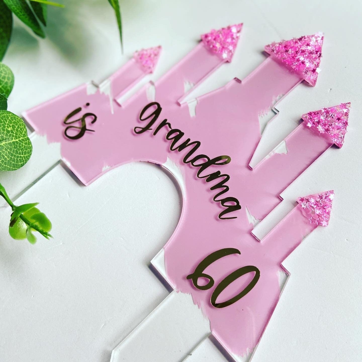 Personalised Castle Acrylic Cake Topper