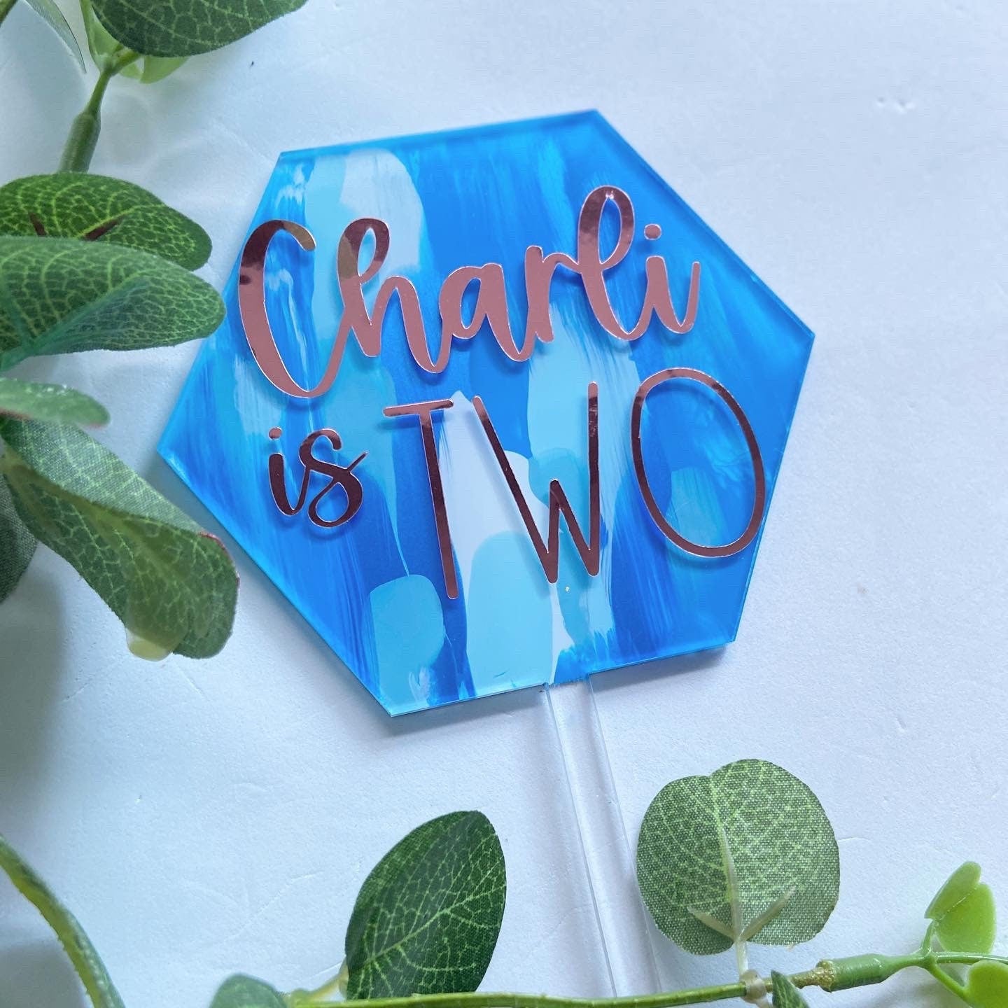 Personalised Abstract Smudge Cake Topper