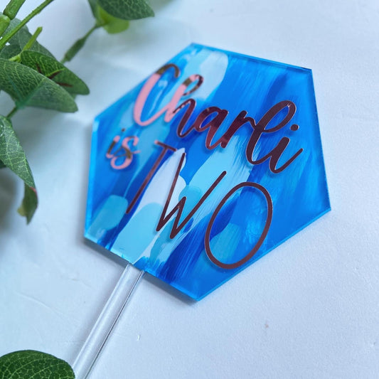 Personalised Abstract Smudge Cake Topper